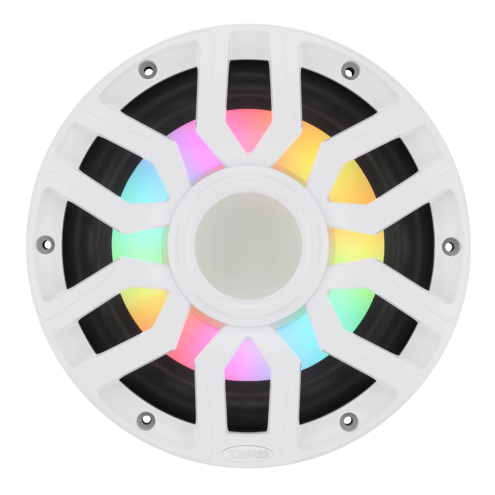 DS18 NXL-IQ10.2SUB/WH 10" NXL-iQ Marine Subwoofer with Digital LED Lights - 500W RMS 2-Ohm SVC, White - Image 2