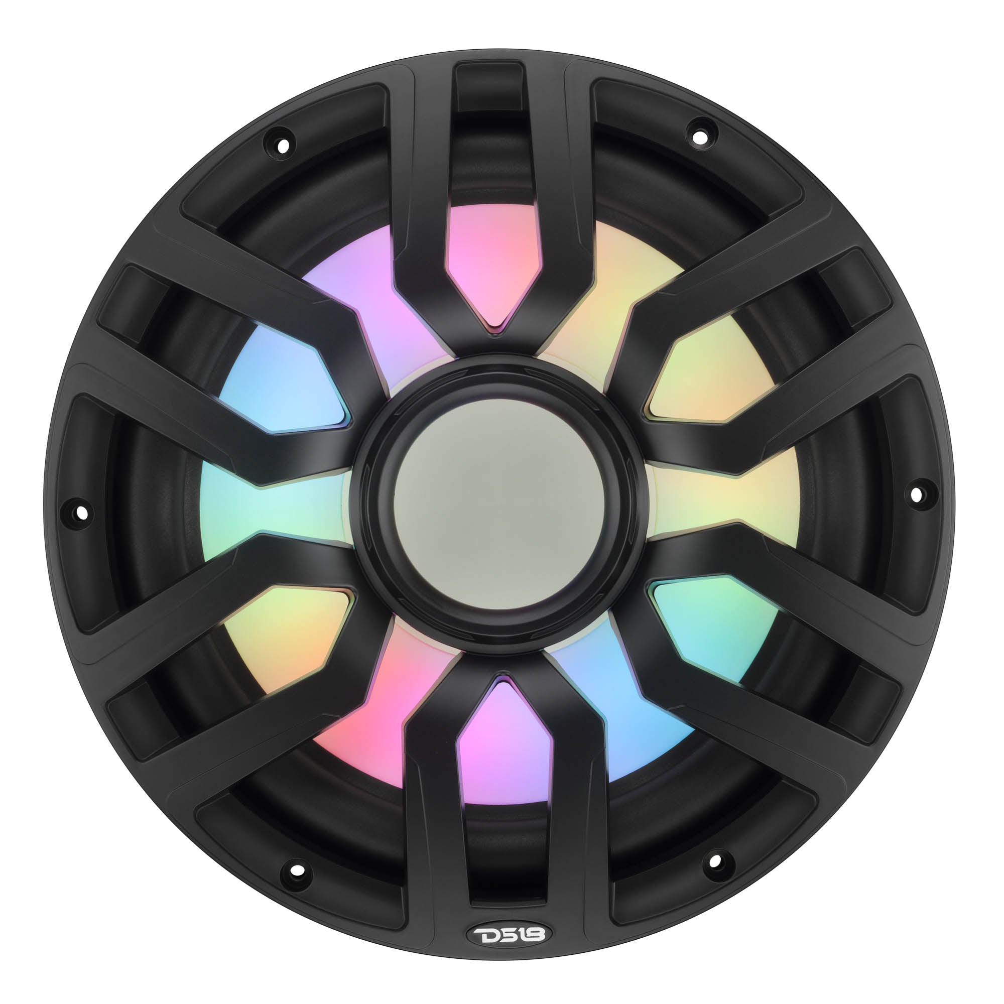 DS18 NXL-IQ12.2SUB/BK 12" NXL-iQ Marine Subwoofer with Digital LED Lights - 600W RMS 2-Ohm SVC, Black - Image 2