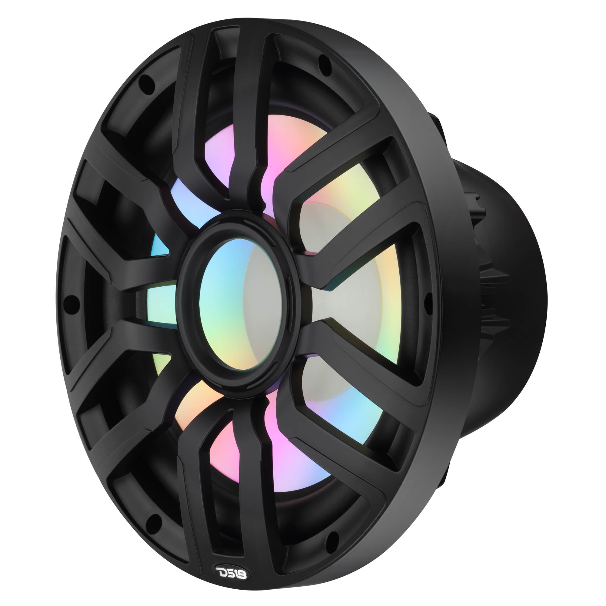 DS18 NXL-IQ12.2SUB/BK 12" NXL-iQ Marine Subwoofer with Digital LED Lights - 600W RMS 2-Ohm SVC, Black - Image 3