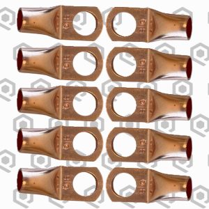 SoundQubed 4 Gauge Copper Ring Terminals 3/8 inch (10 Pack)