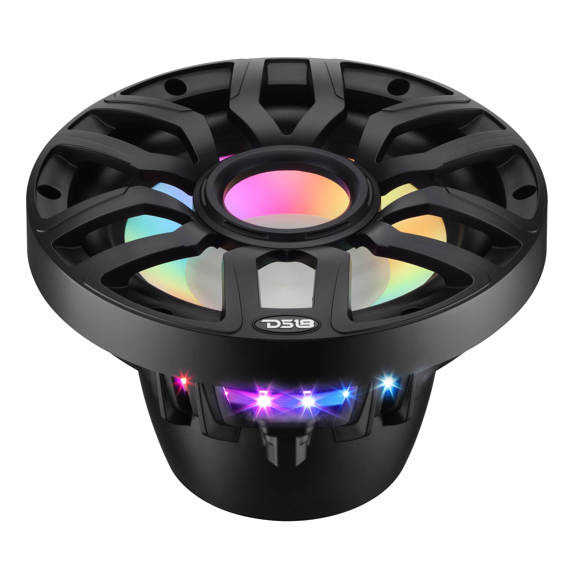DS18 NXL-IQ10.2SUB/BK 10" NXL-iQ Marine Subwoofer with Digital LED Lights - 500W RMS 2-Ohm SVC, Black - Image 4