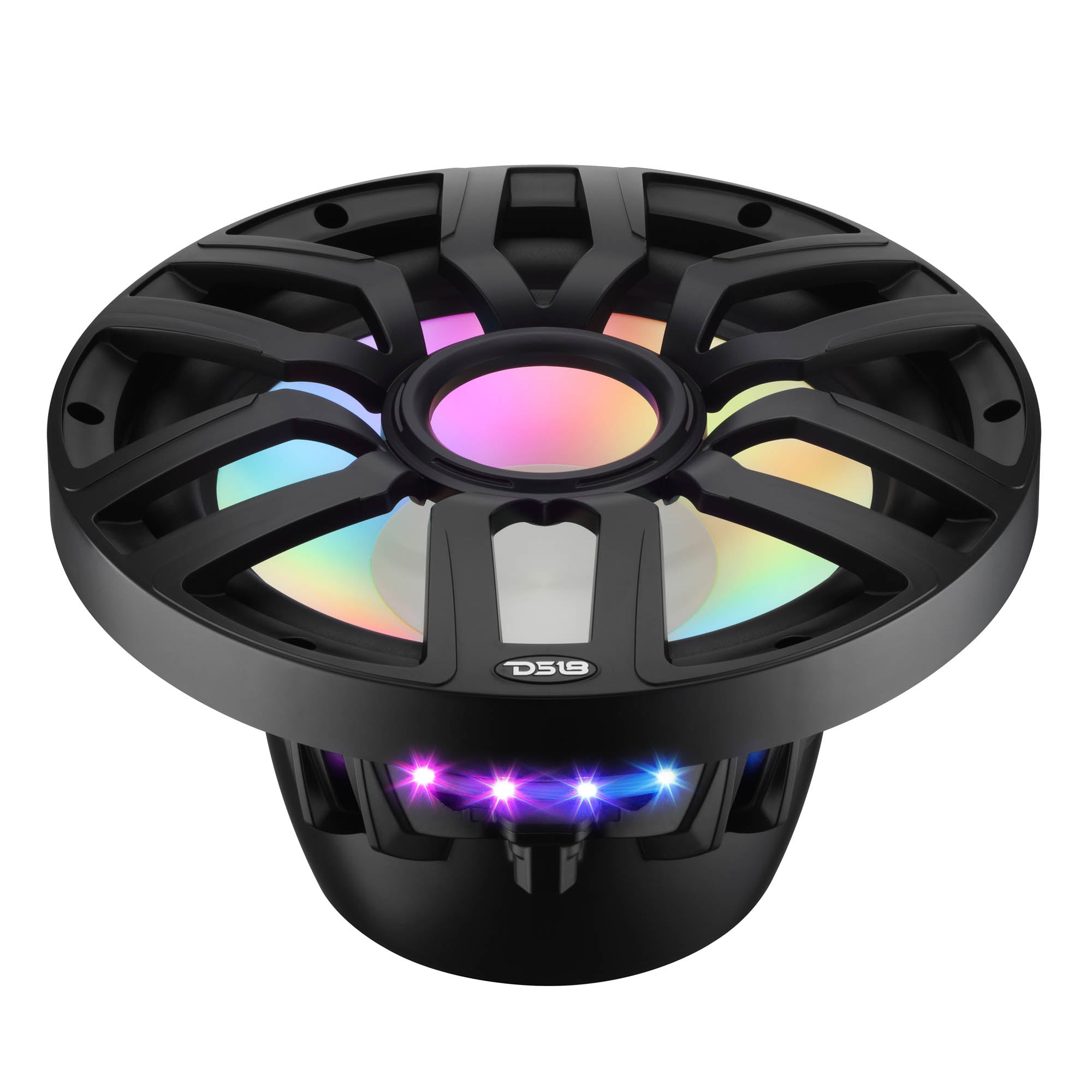 DS18 NXL-IQ12.2SUB/BK 12" NXL-iQ Marine Subwoofer with Digital LED Lights - 600W RMS 2-Ohm SVC, Black - Image 4