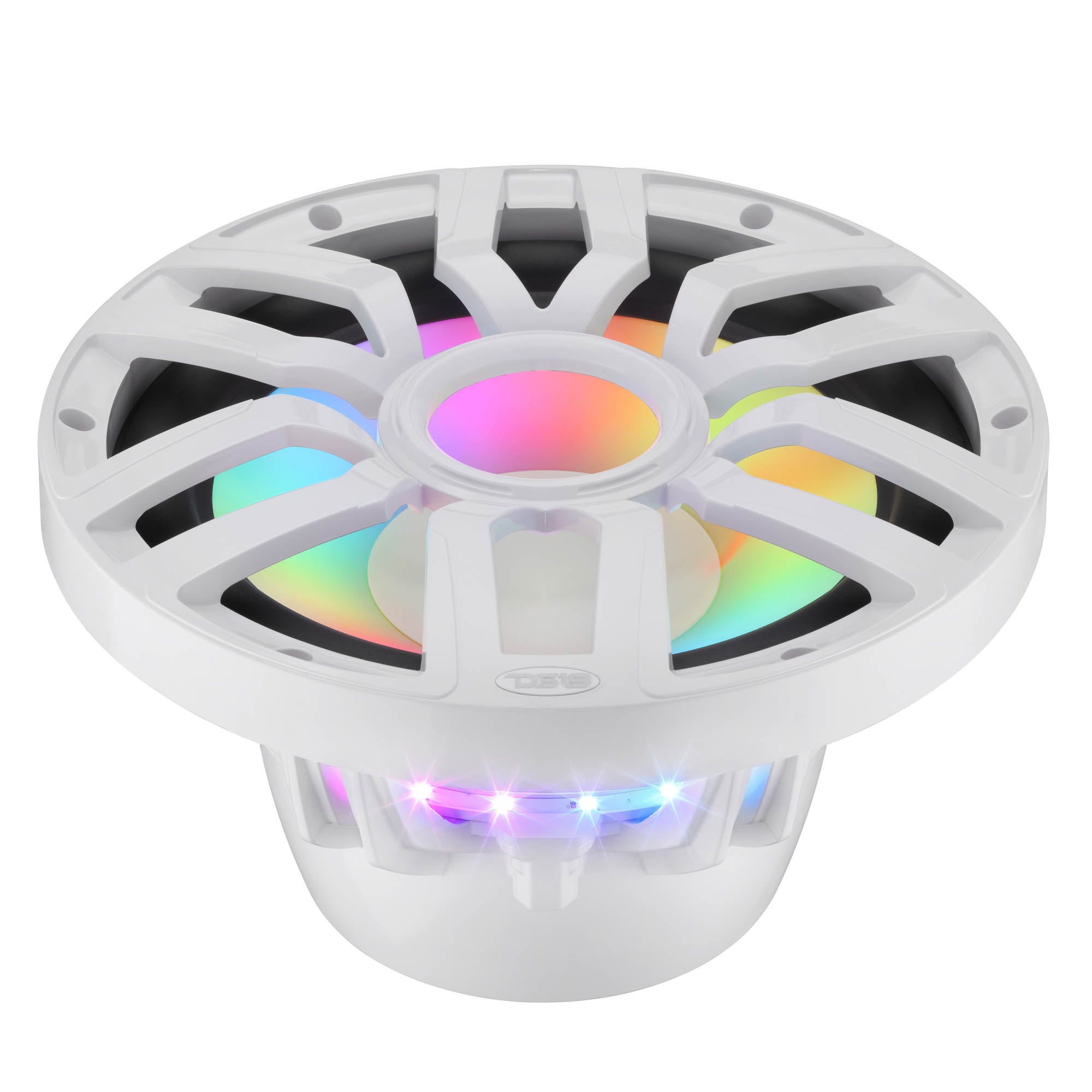 DS18 NXL-IQ12.2SUB/WH 12" NXL-iQ Marine Subwoofer with Digital LED Lights - 600W RMS 2-Ohm SVC, White - Image 4