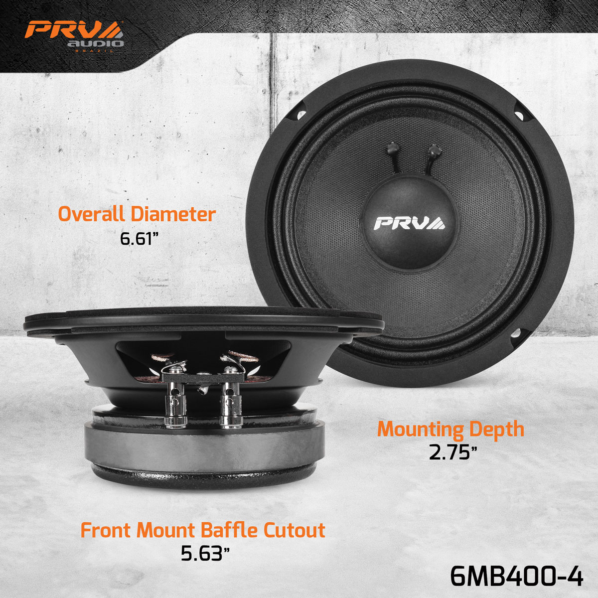 PRV 6.5 inch 4 Ohm MidBass Speaker PRV-6MB400-4 - Image 4