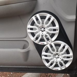 Dual 8" Front Door Speaker Pods – 2007–2009 GM Fullsize Pickups • 2007–2009 GM Fullsize SUVs – Upper Handle