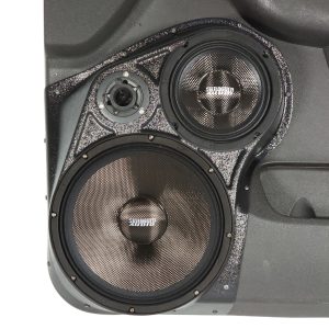 10", 6.5" + 3.5" Front Door Speaker Pods – 2010–2013 GM Fullsize Pickups • 2010–2014 GM Fullsize SUVs – Upper Handle