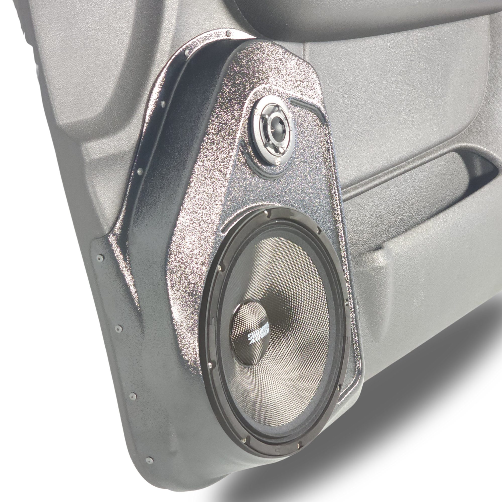 10" + 3.5" Front Door Speaker Pods – 2007–2009 Chevrolet Avalanche, Silverado, Suburban & Tahoe • GMC Sierra, Yukon & Yukon XL – Upper Handle - Image 2