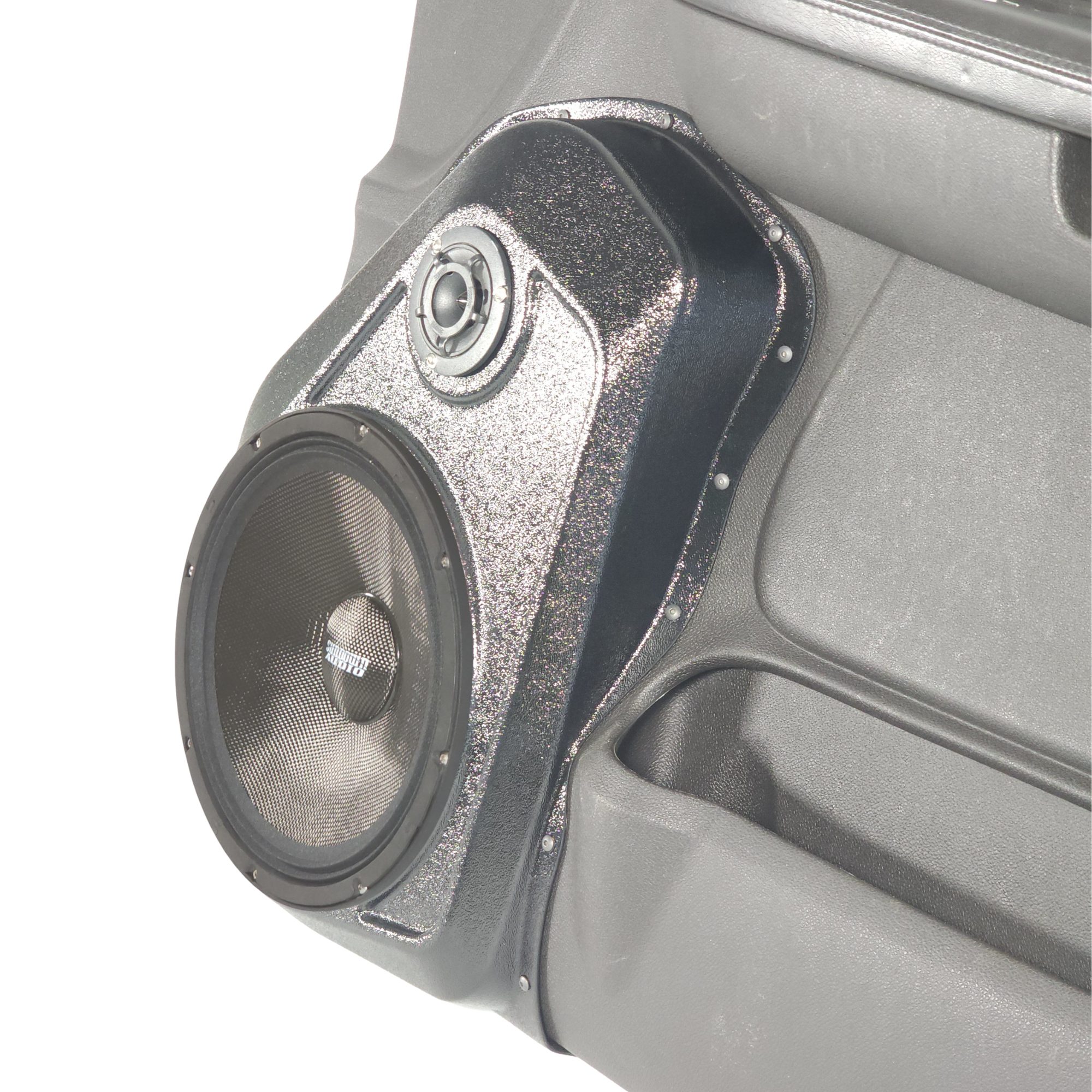 10" + 3.5" Front Door Speaker Pods – 2007–2009 Chevrolet Avalanche, Silverado, Suburban & Tahoe • GMC Sierra, Yukon & Yukon XL – Upper Handle - Image 6