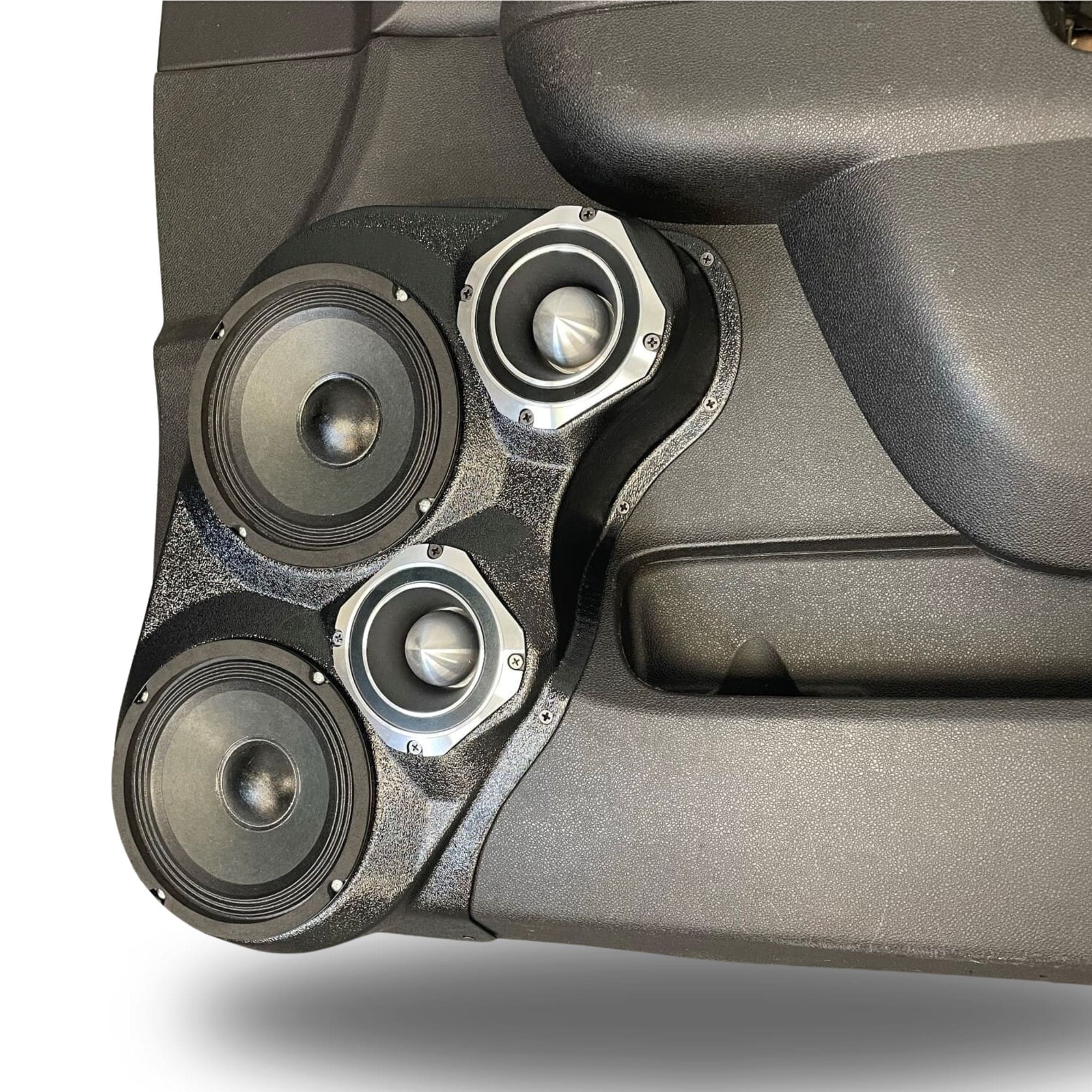 Dual 6.5" + Dual 4" Front Door Speaker Pods – 2010–2013 GM Fullsize Pickups • 2010–2014 GM Fullsize SUVs – Upper Handle - Image 3