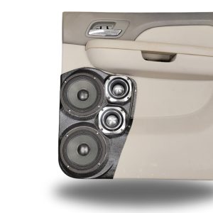 Dual 6.5" + Dual 4" Rear Door Speaker Pods – 2007–2013 GM Full-Size Pickups • 2007–2014 GM Full-Size SUVs – Upper Handle