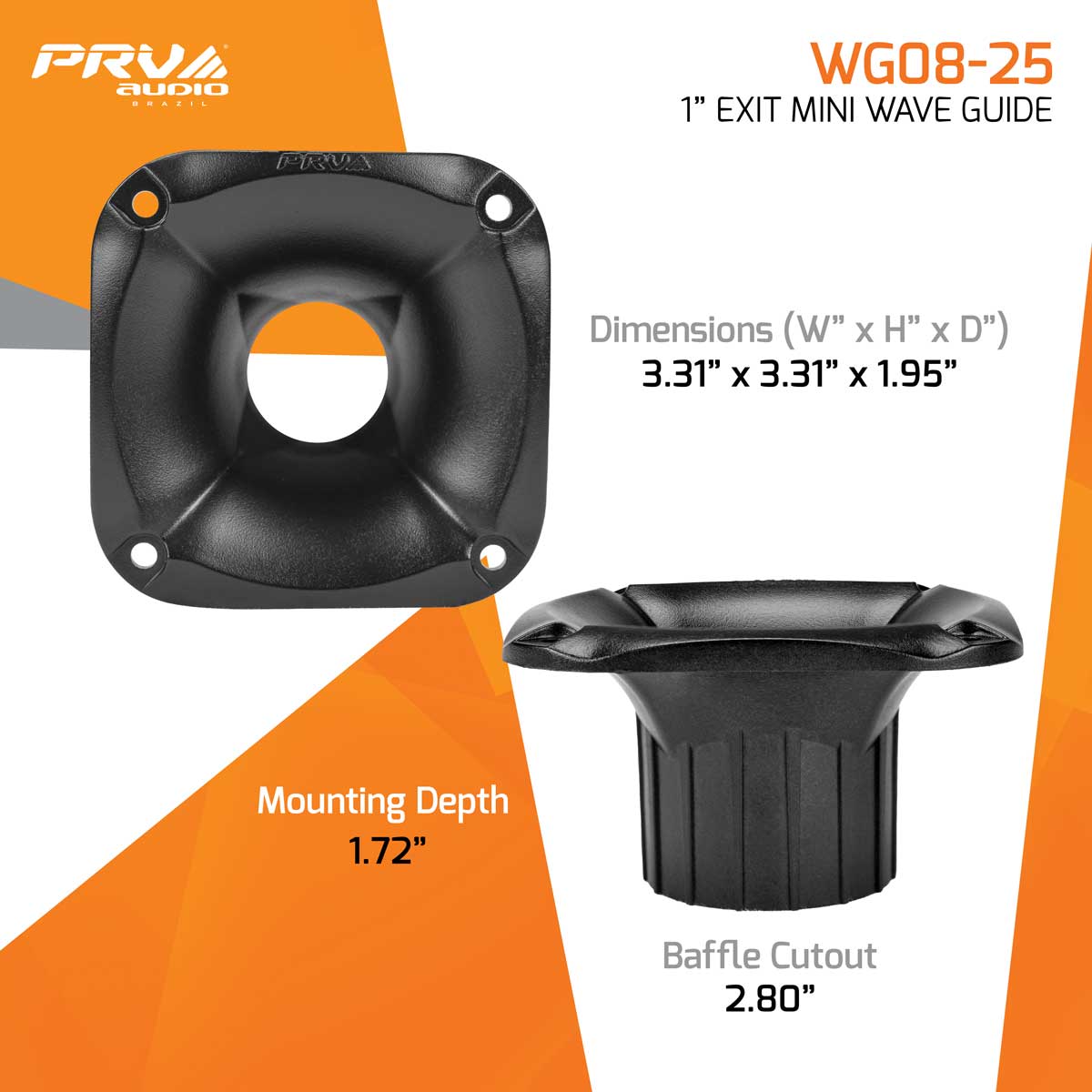 PRV 1 inch Exit Mini Wave Guide Horn 90 x 90 PRV-WG08-25 - Image 4